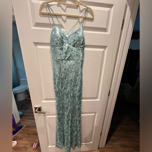 Speechless Blue Sequin Maxi Dress Mermaid Size 9 - Picture 8 of 13